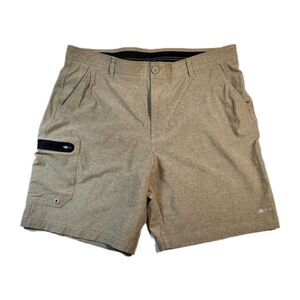 Silver Bait Hybrid Fishing Shorts Mens 38 Khaki Lightweigth Stretch Zip Pockets